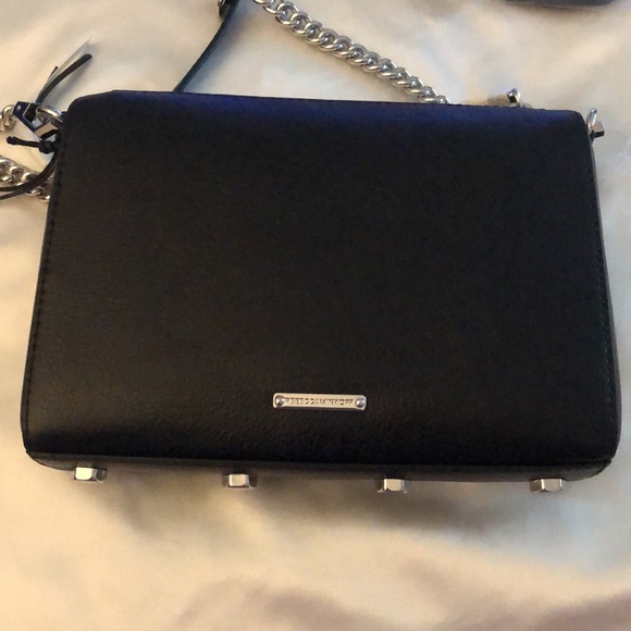 Rebecca Minkoff Mini 5 Zip Black Leather Crossbody Chain & Leather Strap NWT - Picture 7 of 14